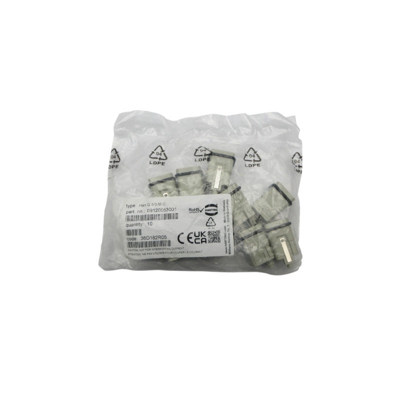 HARTING 09120053001 HAN Q 5/0-M-C (PKG OF 10) NSMP