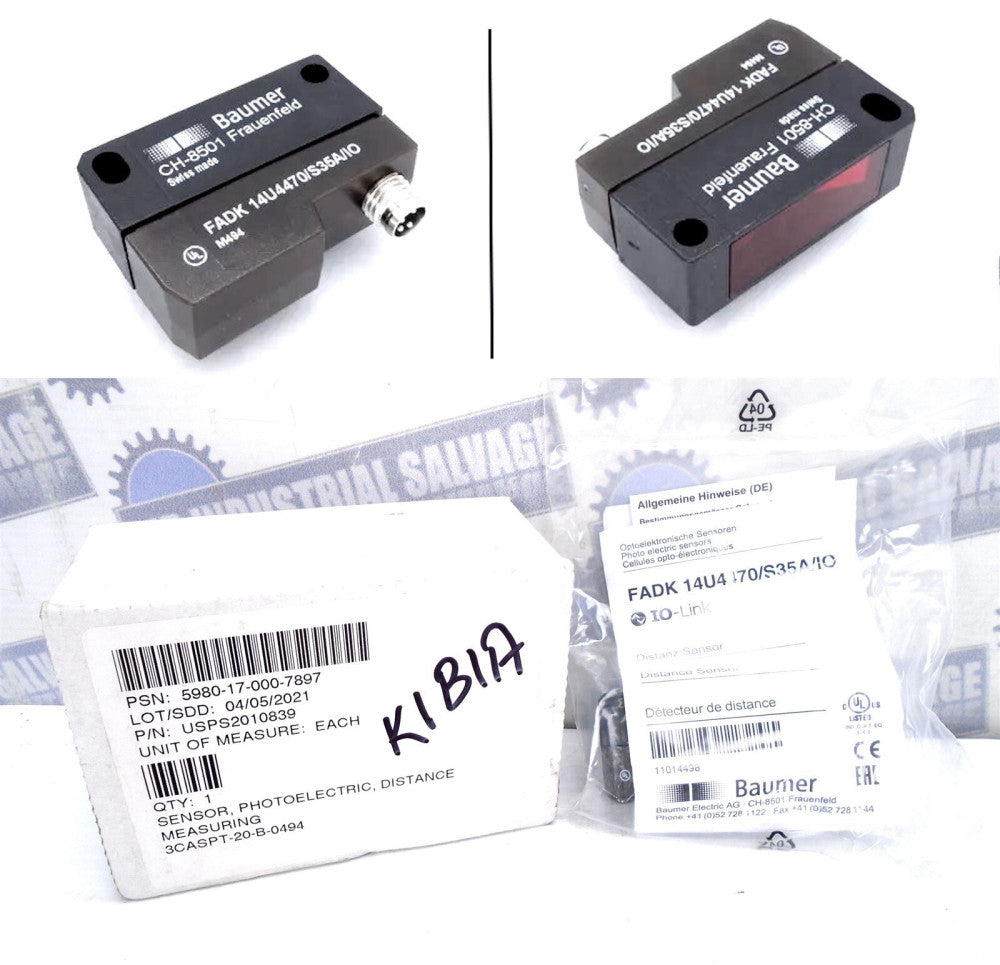 BAUMER - FADK 14U4470/S35A/IO - DISTANCE SENSOR - 50 to 400mm IP67 (NEW in BAG)