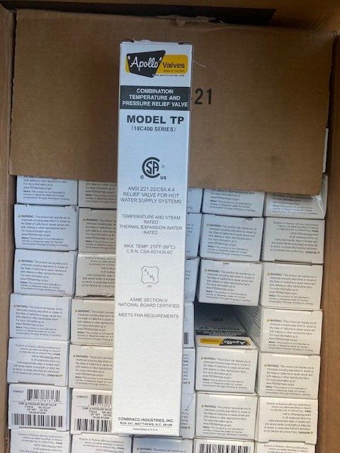 APOLLO 18C40237 Temperature and Pressure Relief Valve 18C400 Series (NEW)