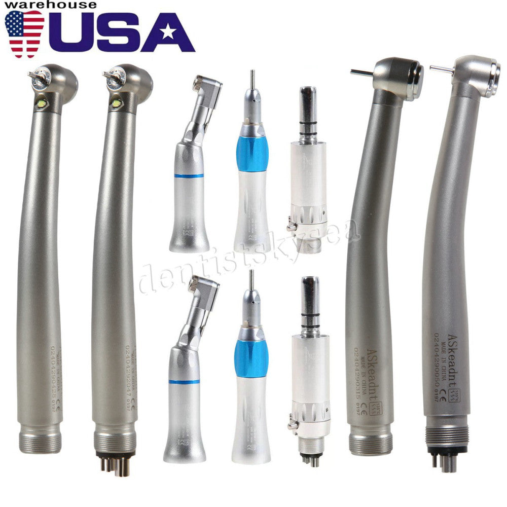 NSK Style Dental High Low Speed Handpiece Air Motor/LED Fiber Optic Turbine 2/4H