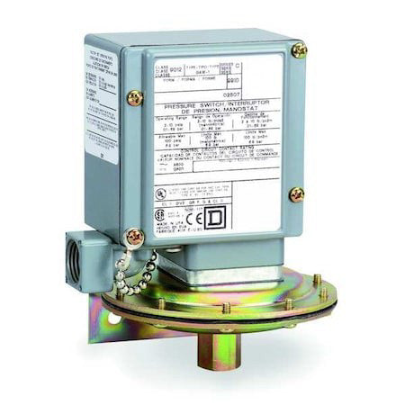 Telemecanique Sensors 9012Gcw2 Pressure Switch, 1-Port 1/4-18 In Fnpt, Spdt, 90