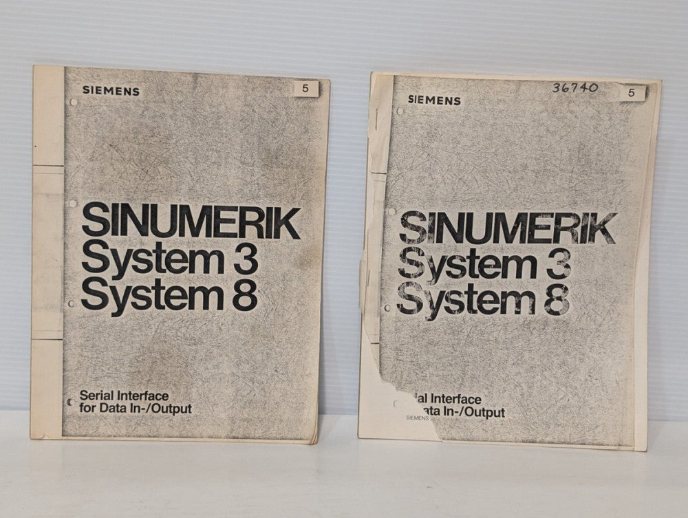 Set of 2 Copies of Siemens Manuals for Sinumerik System 3 and System 8