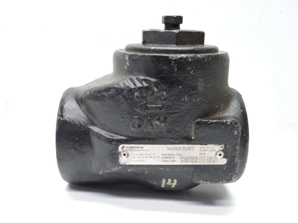 Cameron Wheatley 9D-822-153144-131 Swing Check Valve 1-1/2" Carbon Steel