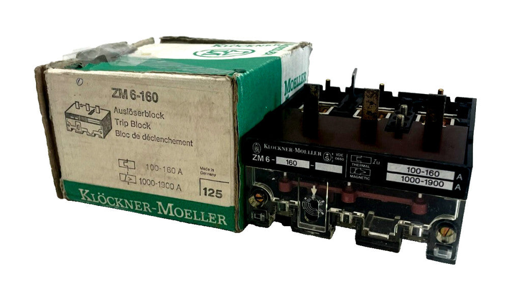 NEW KLOCKNER MOELLER ZM 6-160 TRIP BLOCK ZM6160