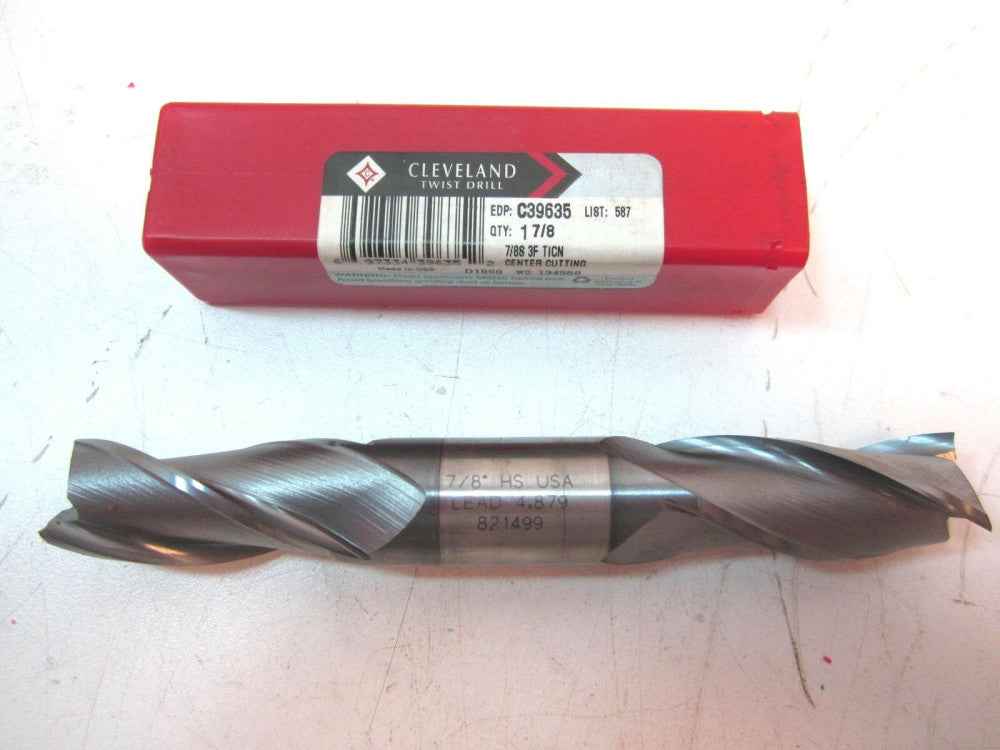 Cleveland C39635 HSS TiCN 7/8 x 1-7/8 x 6-1/8 x 7/8 Center Cutting End Mill New