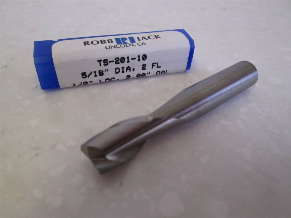 Robb Jack 5/16 x 5/16 x 1/2 x 2-1/2" Square End Carbide 2-Flute Endmill NEW