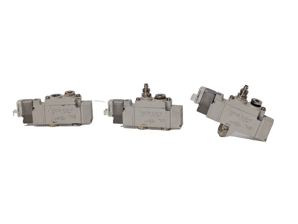 Lot of 3: SMC SY5120-5LZD-01 Solenoid Valves, Made in Japan