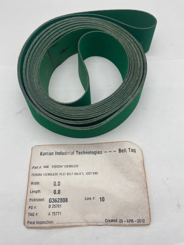 Habasit HAB F22X254*12 ENDLESS Conveyor Flat Belt 254.5" Length 