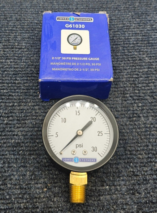 Jones Stephens G61030 2-1/2" 30 PSI Pressure Gauge