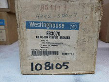NOS Westinghouse FB3070 600V 70 Amp 3 Pole Circuit Breaker