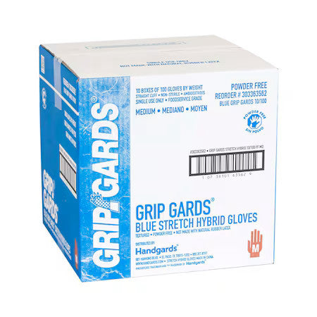 GRIP GARDS 303363562 Glove Blue Stretch Medium, PK1000