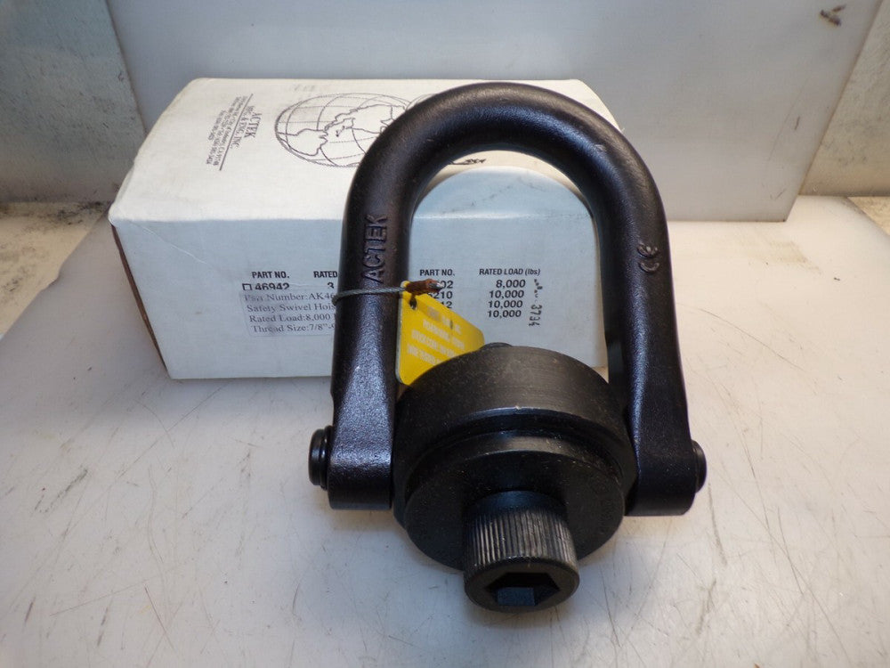 NEW ACTEK 7/8"-9 SAFETY SWIVEL HOOK 8,000 LBS LOAD AK46203 
