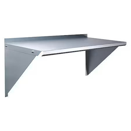 Zoro Select 2Hfz1 Steel Wall Shelf, 16"D X 36"W X 11-1/2"H, Silver