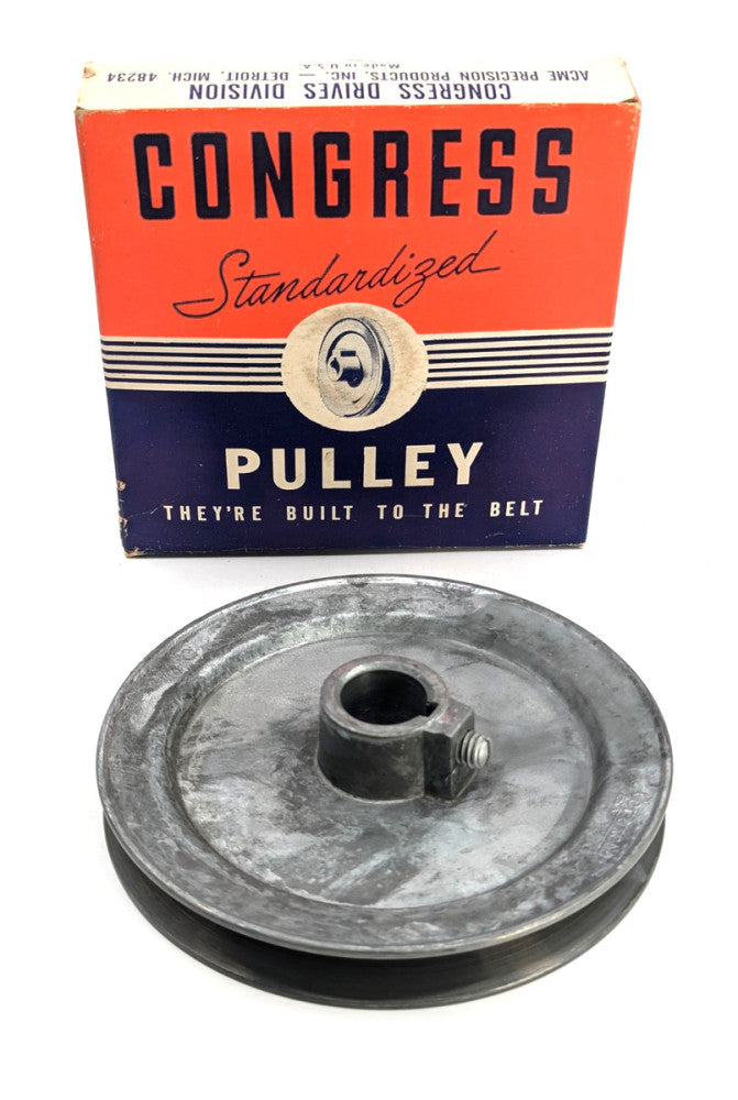 NOS! Congress 5” OD 3/4” Fixed Bore Die-Cast V-Belt Pulley, Type A, CA500, USA