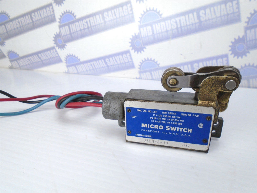 HONEYWELL - MICRO ROLLER LIMIT SWITCH 480VAC/250VDC PN: BZLN-2-RH -NEW w/ROLLER 