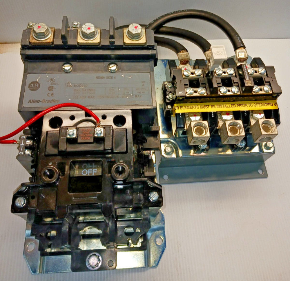 NEW ALLEN BRADLEY 500-EOD930 SIZE 4 CONTACTOR STARTER 592-EOV16 OVERLOAD RELAY