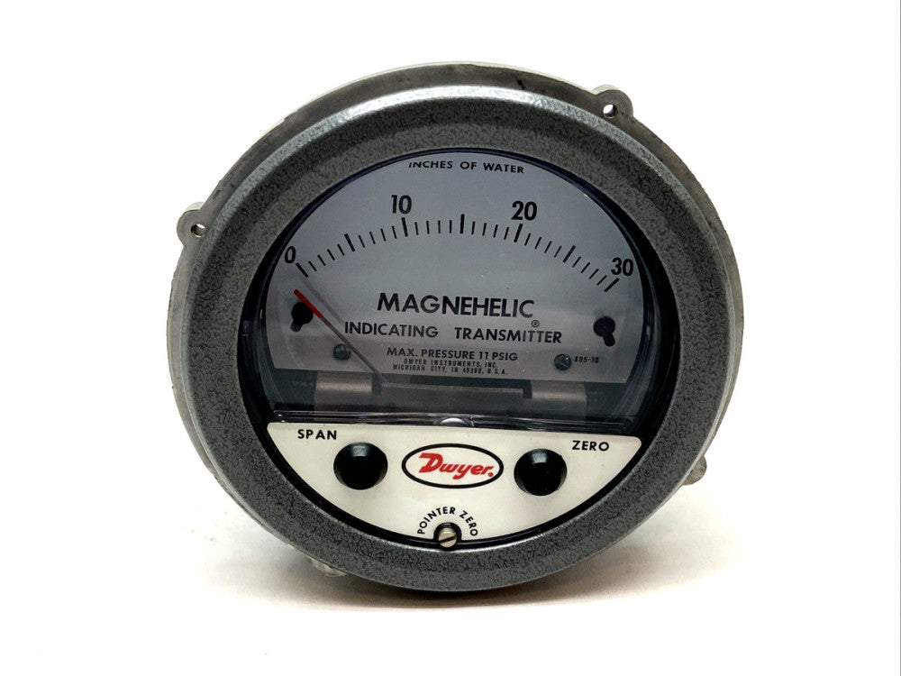 Dwyer Instruments 605-30 Magnehelic Indicating Transmitter 11psi Range 0-30" w.c