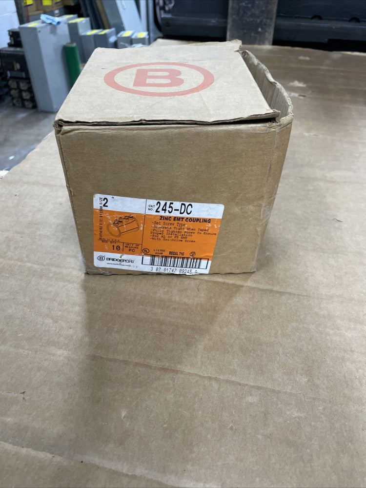 New Old Stock! Bridgeport 245-DC Zinc EMT Compression Connector 2"