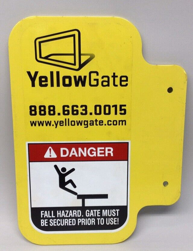 YellowGate 9"X12" Used Danger Plate For YellowGate Safety Gate