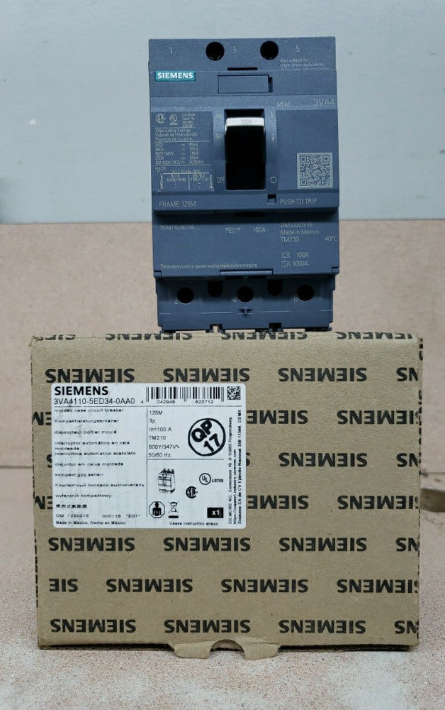 1) New old stock Siemens 3VA4110-5ED34-0AA0 / 3VA41105ED340AA0 3p 100A