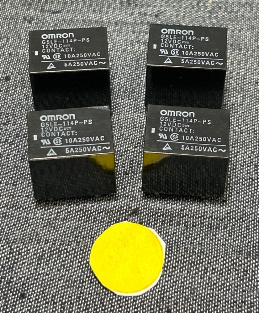 OMRON POWER RELAY  G5LE-114P-PS 12VDC  SINGLE POLE   LOT OF 4
