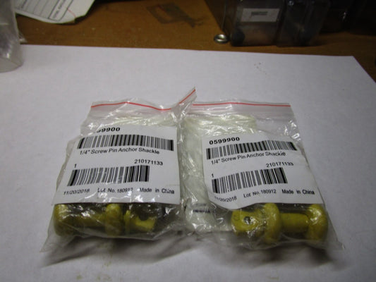 1/4" 1000 lb-WLL Screw Pin Anchor Shackle QTY 2