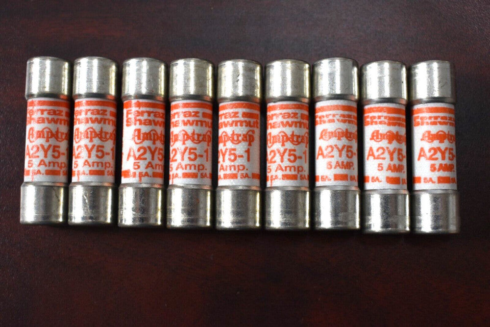 [Lot of 9] Ferraz Shawmut Amp-Trap A2Y5-1 Fuse 5 Amp, 250VAC / 500VDC