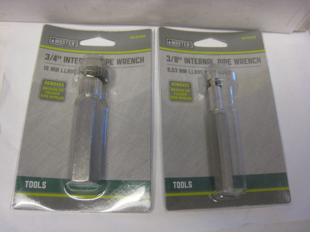 2 Master Plumber 663-013 MP Internal Pipe Wrenchs, 3/8-Inch & 3/4" 1-each size