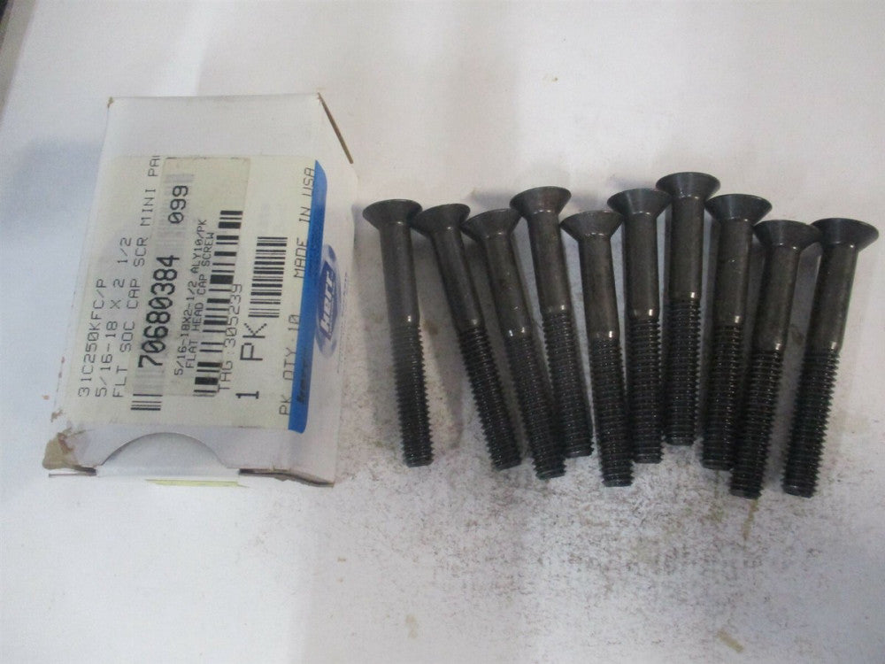 (31C250KFC/P) 5/16-18 UNC Alloy Steel Hex Socket 82° Flat Cap Screw - Pack of 10