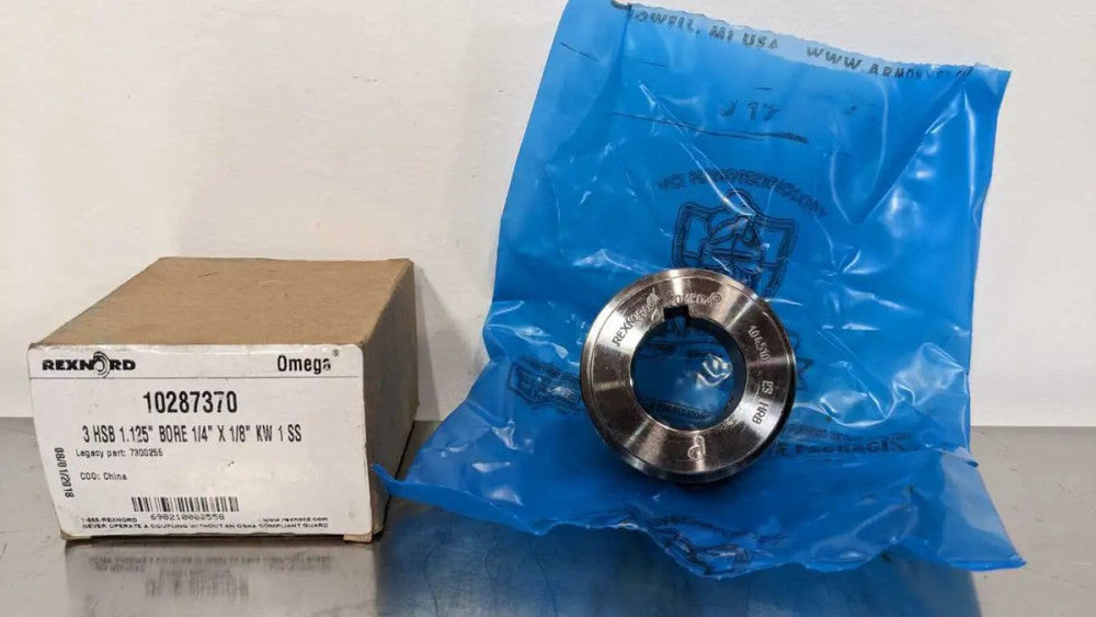 Rexnord 10287370 Elastomeric Coupling Hub 3 HSB 1.125" BORE 1/4" X 1/8" KW 1 SS
