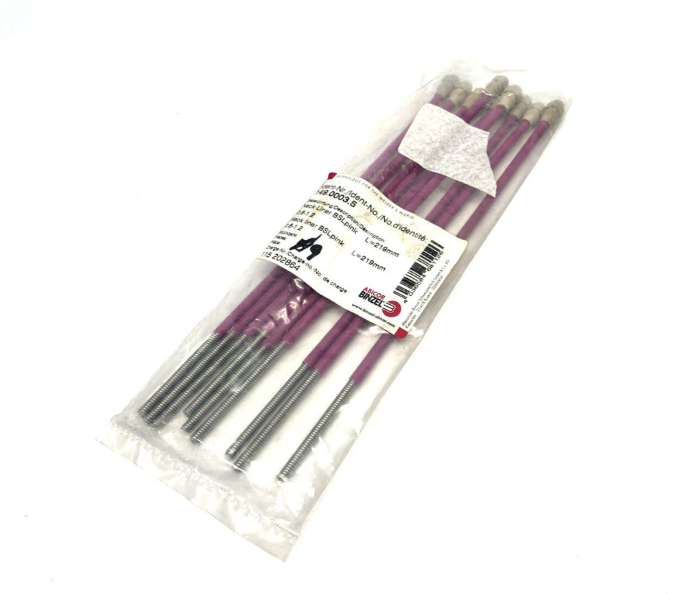Abicor Binzel 149.0003 Steel Wire Neck-Liner 45 Deg. BSLpnk 0.8-1.2 L=219mm 9-PK