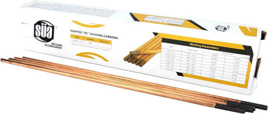 - DC Copper Coated Pointed Carbon Gouging Rod - 3/16" X 12" - (100 Rods)