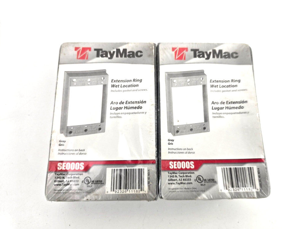 2pcs Taymac SE000S 1G WP Gray Box Extension Ring 9.5 Cu In