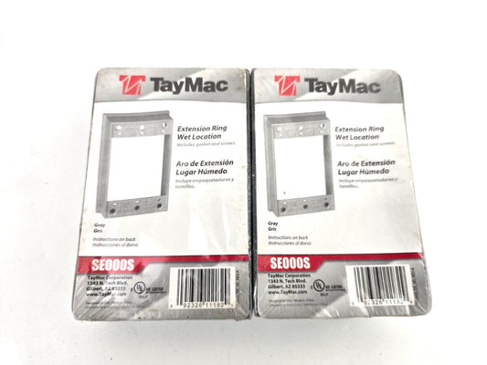 2pcs Taymac SE000S 1G WP Gray Box Extension Ring 9.5 Cu In