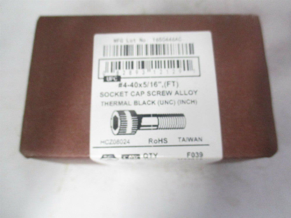 (581117P) #4-40 UNC 5/16" Alloy Steel Oxide Hex Socket Cap Screw - Pack of 100