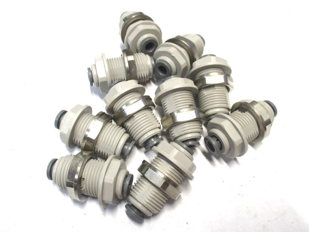 John Guest (1WTB8) For 3/16 x 3/16 Tube OD Push to Connect Bulkhead Union 10 QTY