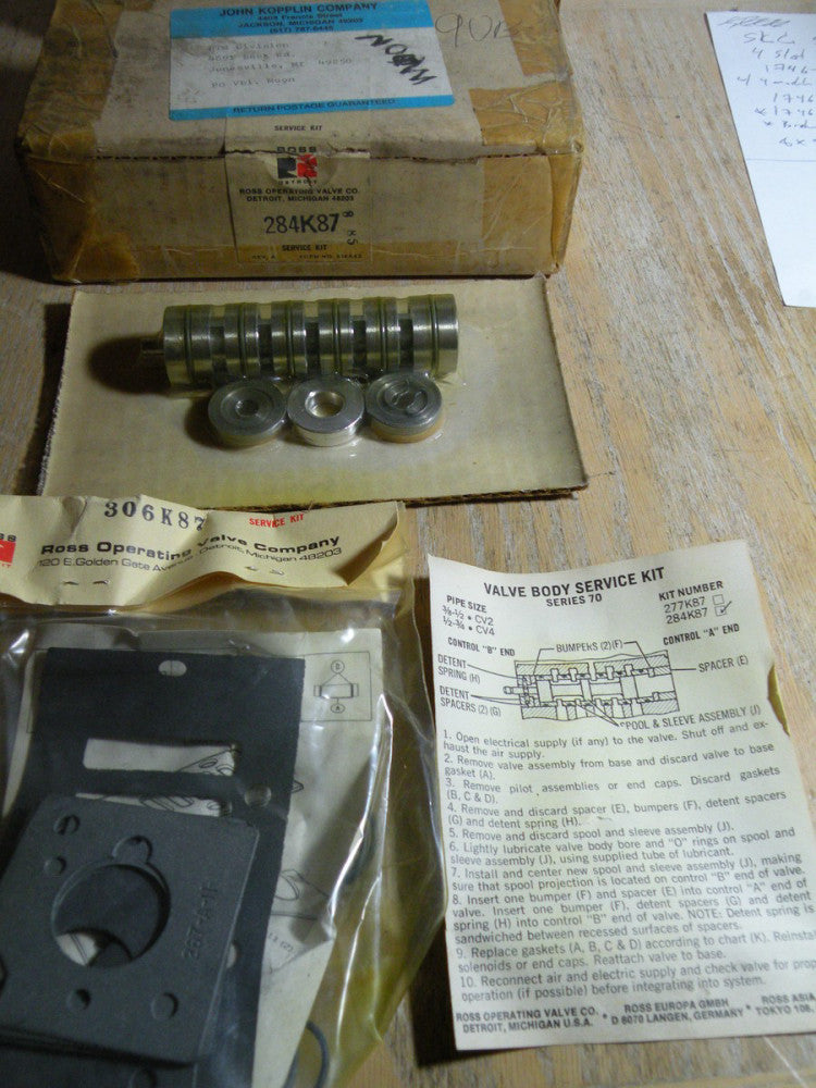 ROSS 284K87 Valve Body Service Kit for Series 70 Valve
