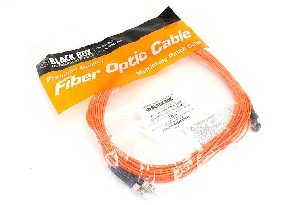 Black Box EFN110-010M-STMT 10 Meter Fiber Optic Cable Ceramic Tip Duplex ST-MTRJ