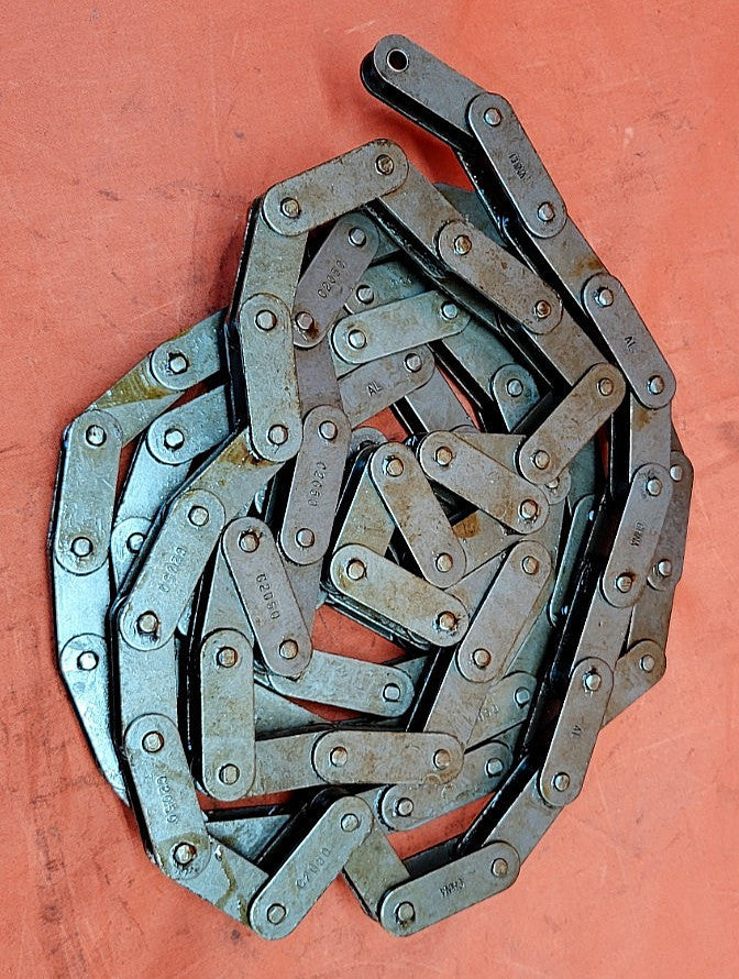 RIVETED DOUBLE PITCH ROLLER CHAIN M/N: C2050  PITCH: 1-1/4"  L: 10'