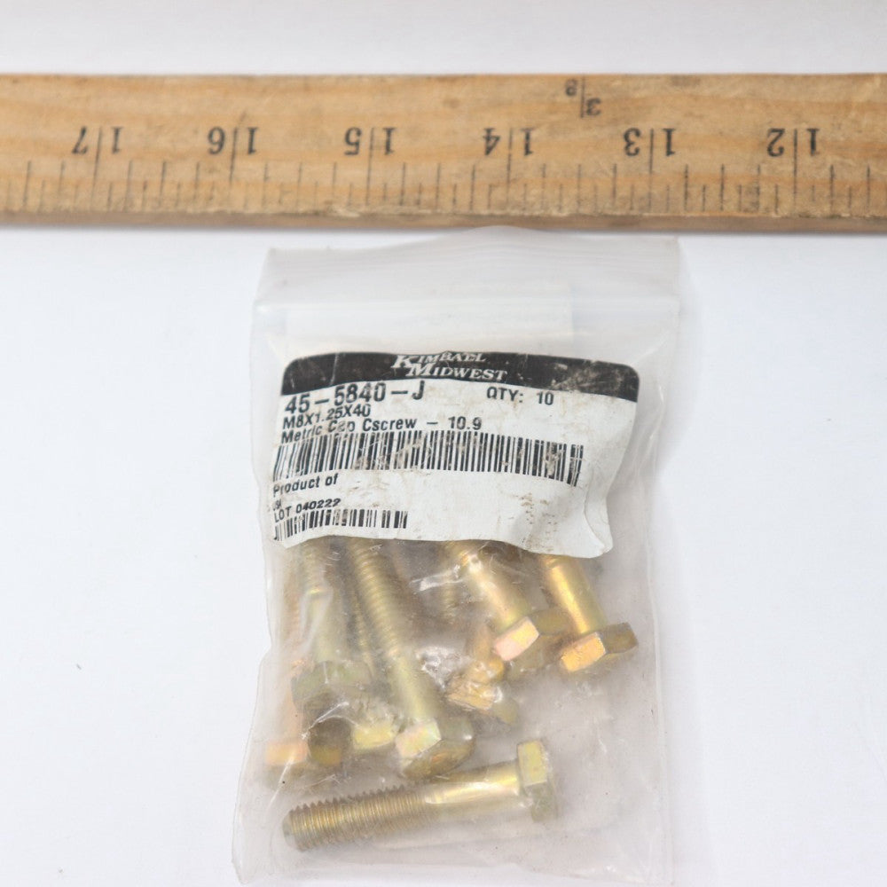 (10-Pk) Kimball Midwest Hex Flange Head Cap Screw M8x1.25x40 45-5840-J