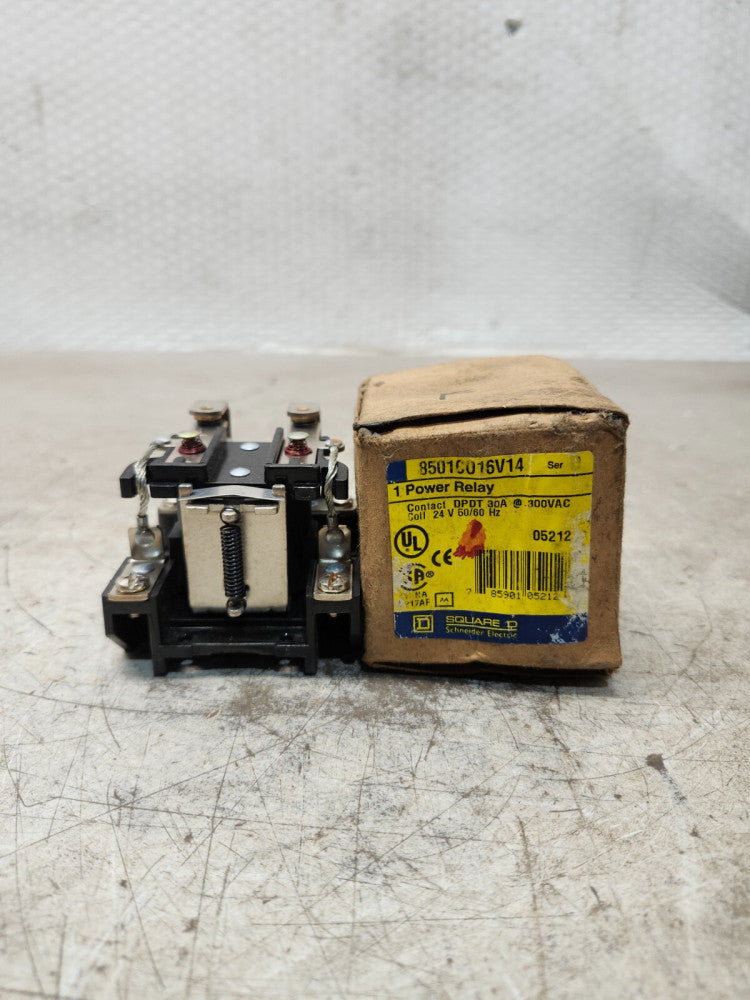 NEW IN BOX SQUARE D POWER RELAY 24V 50/60HZ 300VAC 8501C016V14