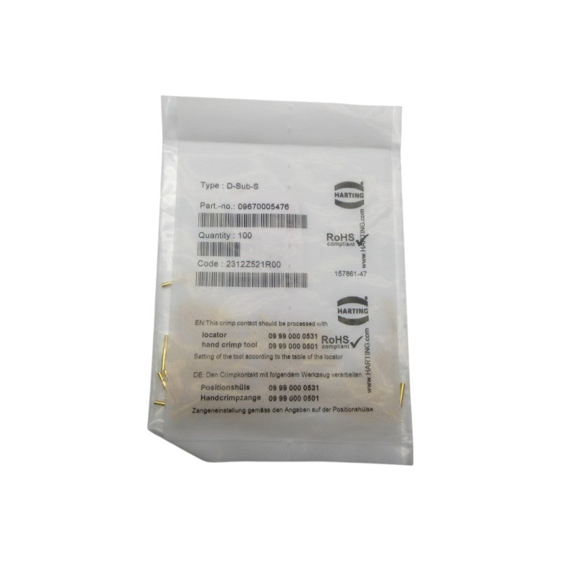 HARTING 09670005476 D-SUB-S (PKG OF 100) NSMP