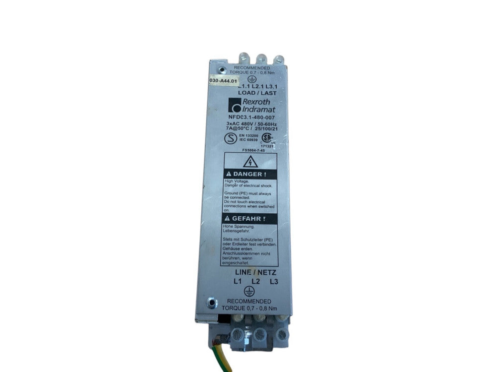 Rexroth Indramat NFD03-1-480-007 Power Line Filter NFD03 3x AC 480V / 50-60Hz