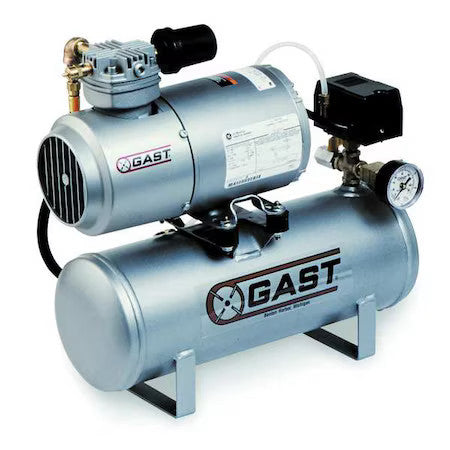 Gast 1Laa-251T-M100x Electric Air Compressor,Tank Mounted