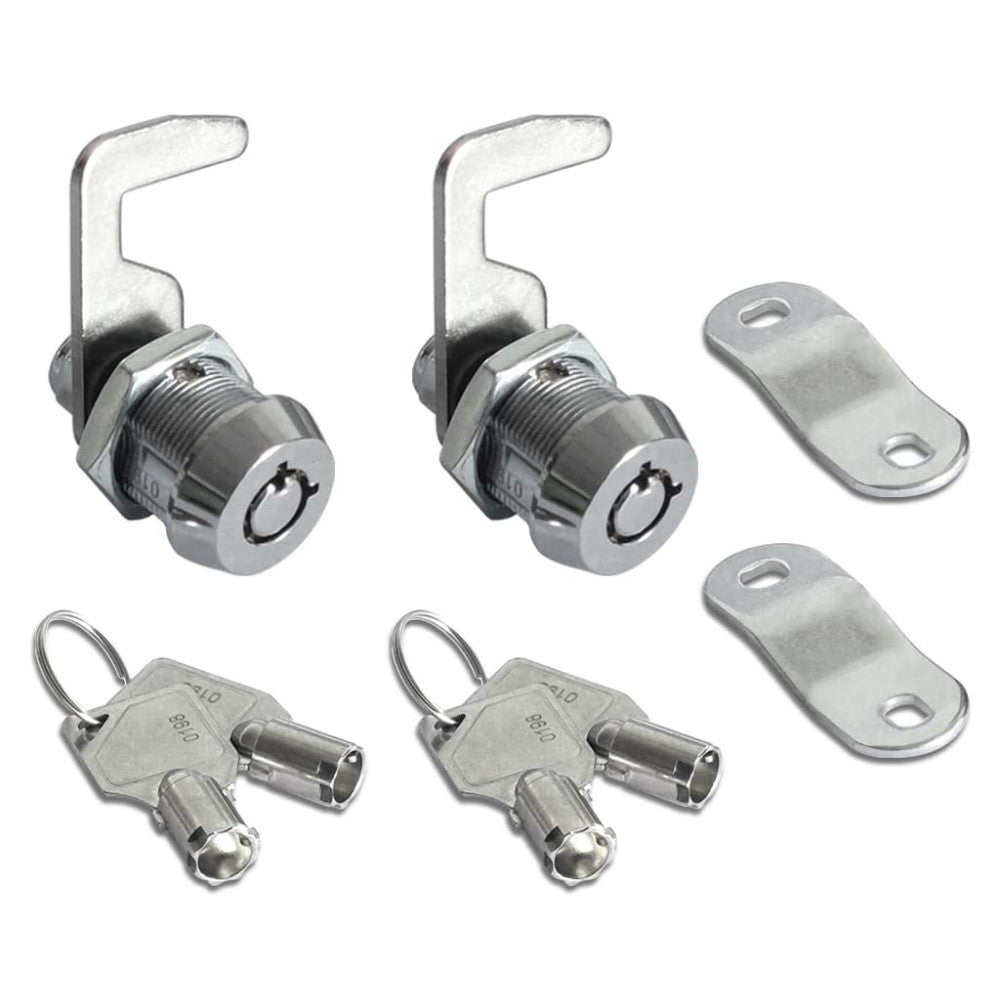 2 Pack Toolbox Lock 5/8" Tubular Cam Replacement Lock Hook Cam Keyed Alike wi...