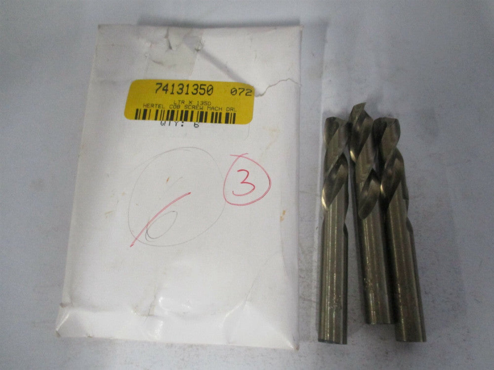 (74131350) 0.397" 135° Spiral Flute Cobalt Screw Machine Drill Bit - Pack of 3