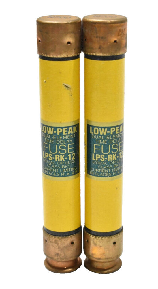 Cooper Bussmann LPS-RK-12 Fuse Low-Peak Dual Element Time Delay (Lot of 2)