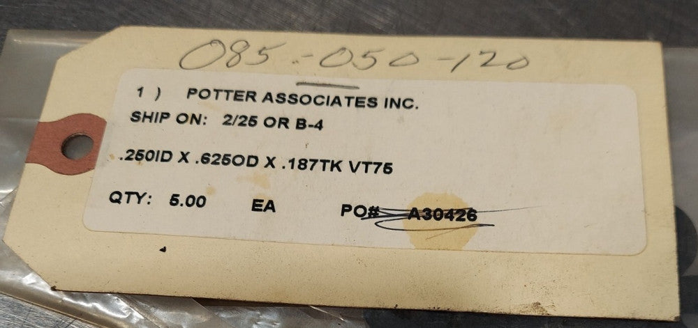 Lot of 5 - STOKES Stem Valve Seal Washer 085-050-120 / 085050120 