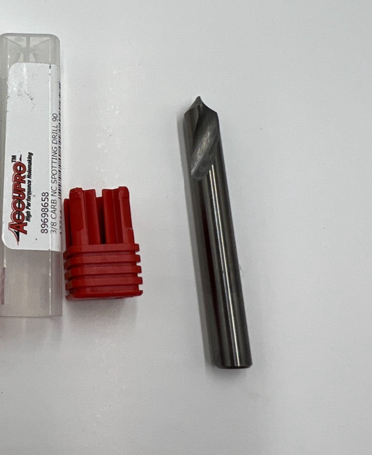 ACCUPRO 89698658 CARBIDE SPOTTING DRILL 3/8" DIA. X 1" FL X 3" OAL X 90 DEGREE