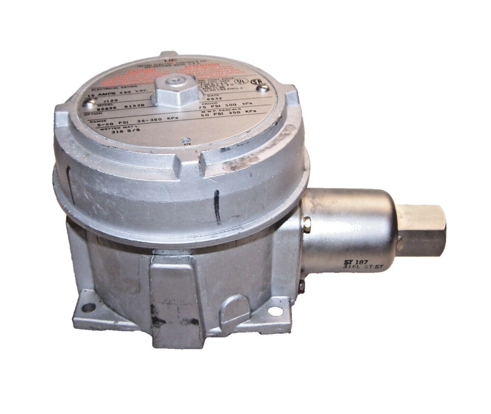 UNITED ELECTRIC PRESSURE SWITCH 5 TO 50 PSI TYPE J120 MODEL 95835 S152B